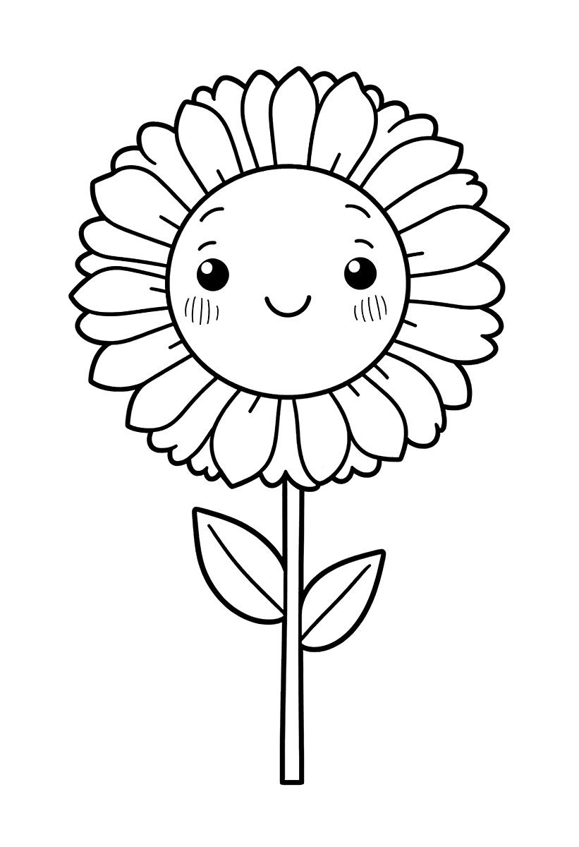 Målarbild med en glad solros