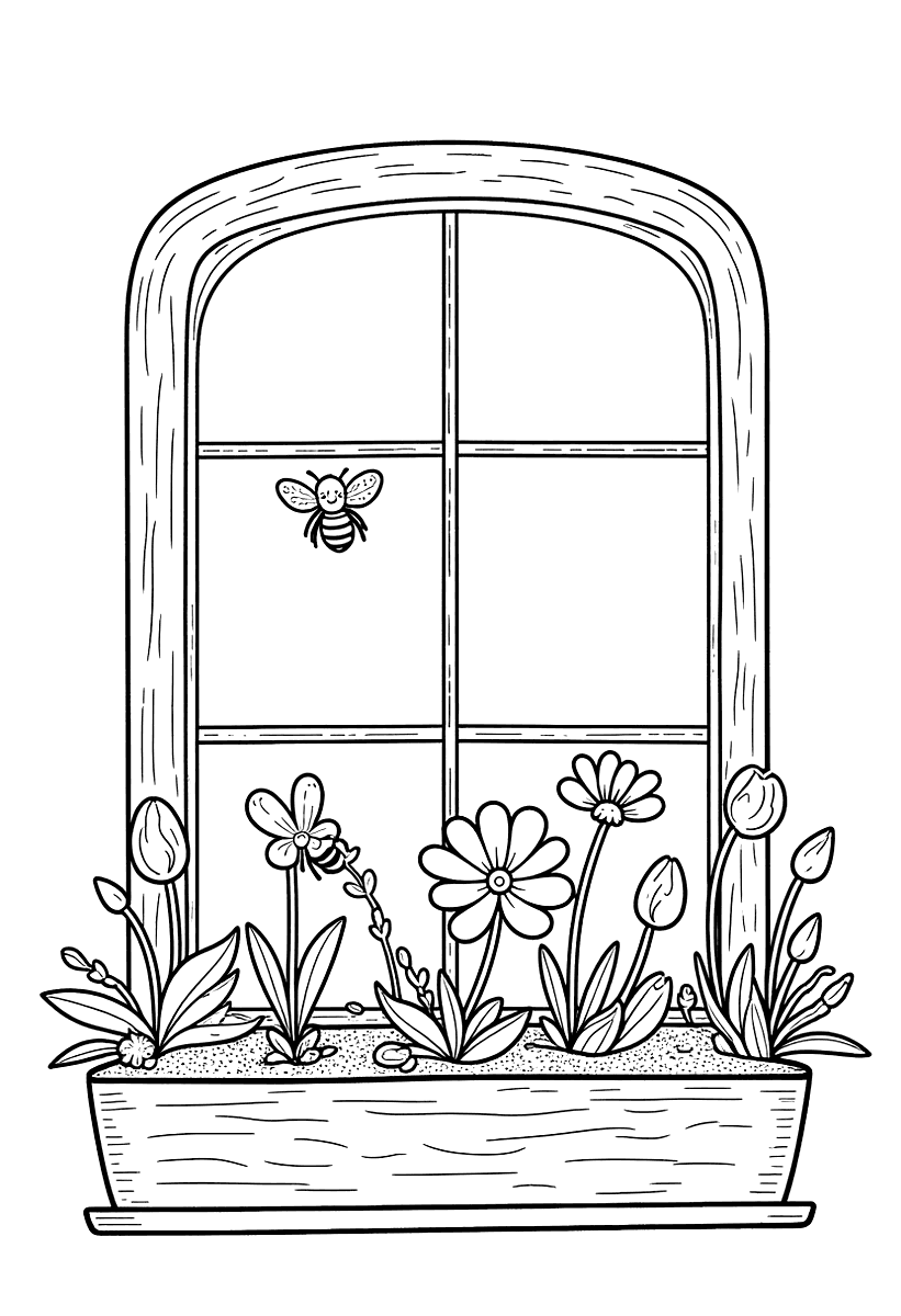 Målarbild med en blomma som växer från ett frö