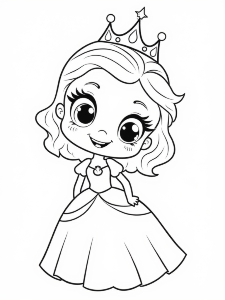 Example of a character from Kludda, drawn in outlines ready to color