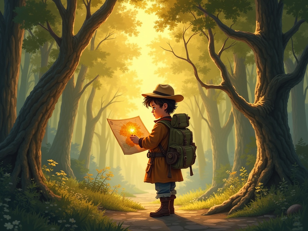 Example of an illustrated page from a storybook made in Kludda
